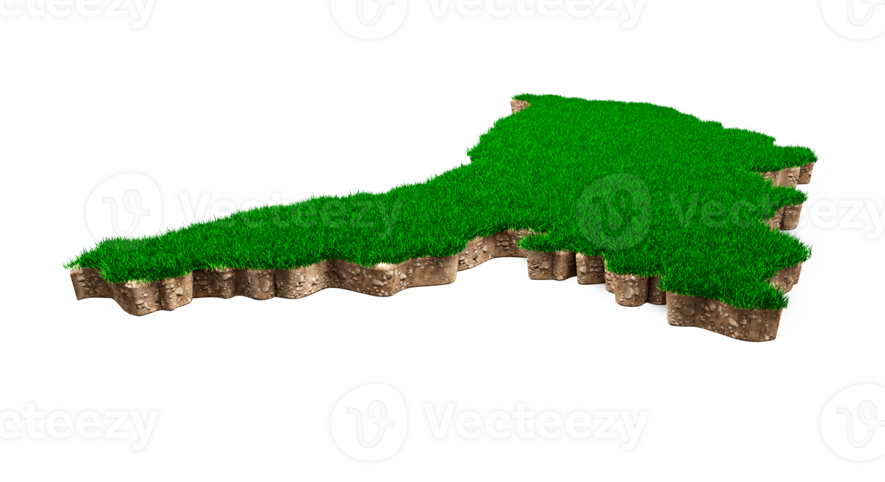 Moldova Map soil land geology cross section with green grass and Rock ground texture 3d illustration png