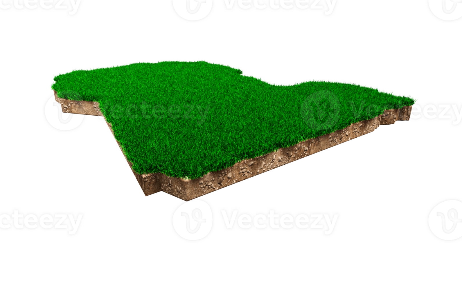 Libya Map soil land geology cross section with green grass and Rock ground texture 3d illustration png