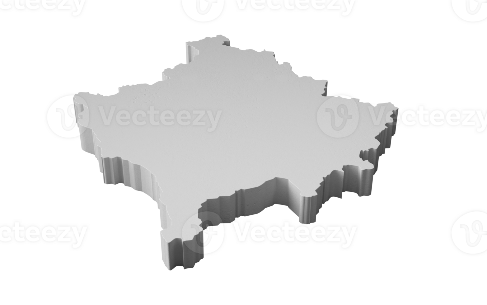 Kosovo 3D map Geography Cartography and topology  3D illustration png
