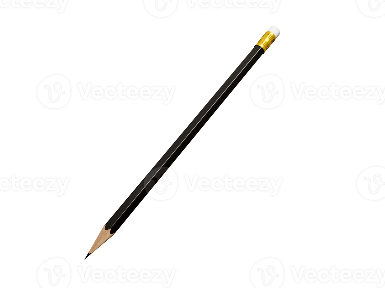 Black pencil  3d illustration png