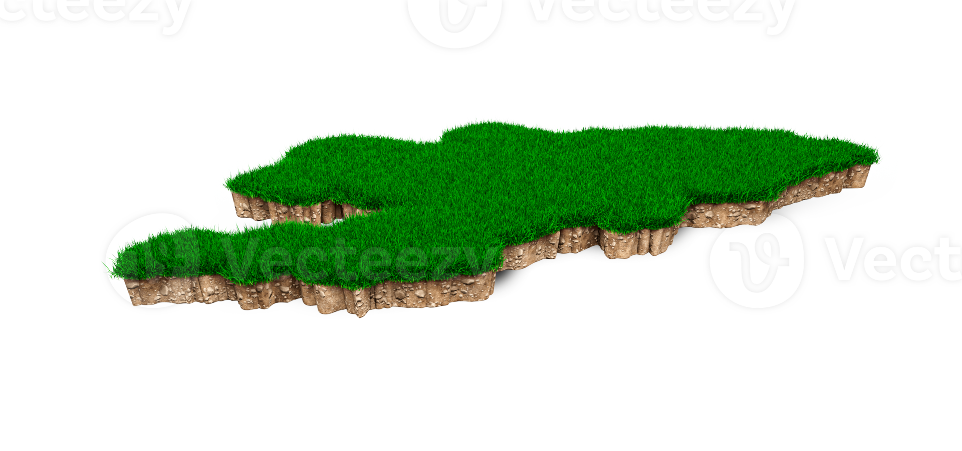Kyrgyzstan Map soil land geology cross section with green grass and Rock ground texture 3d illustration png
