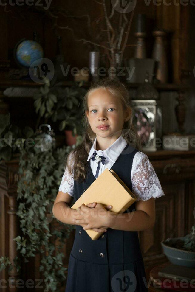 Primary school girl, in school uniform photo