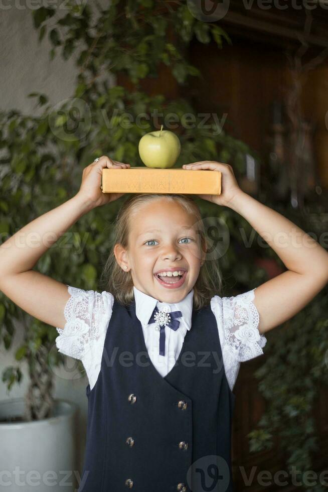 Primary school girl, in school uniform photo
