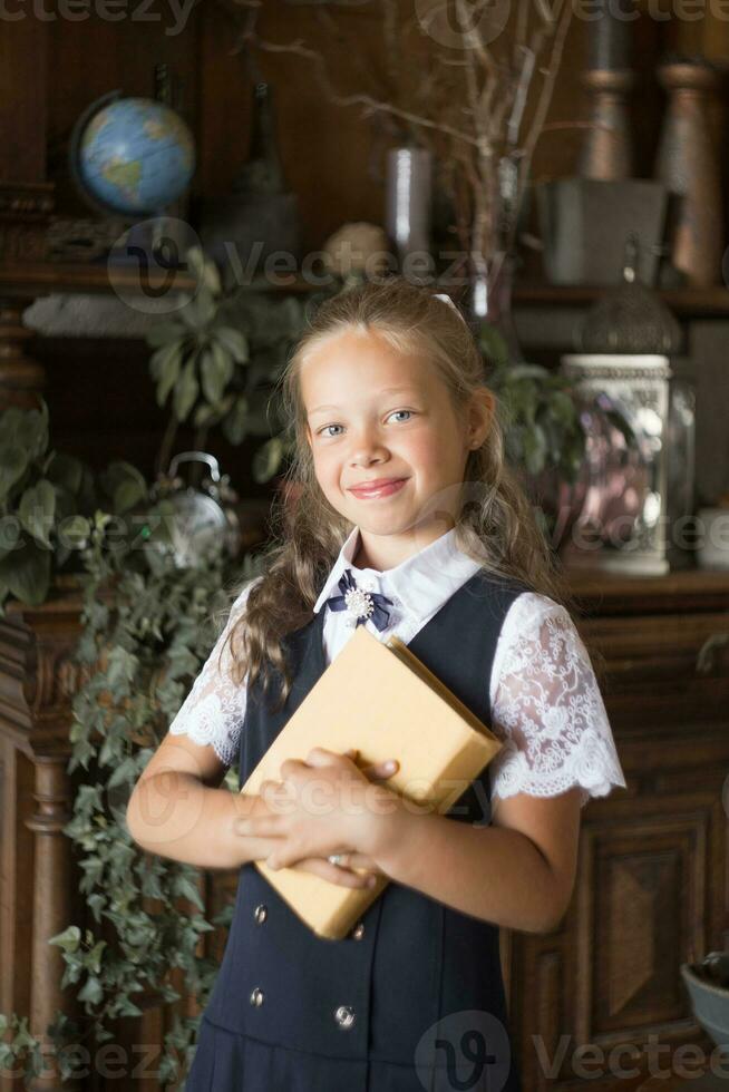 Primary school girl, in school uniform photo