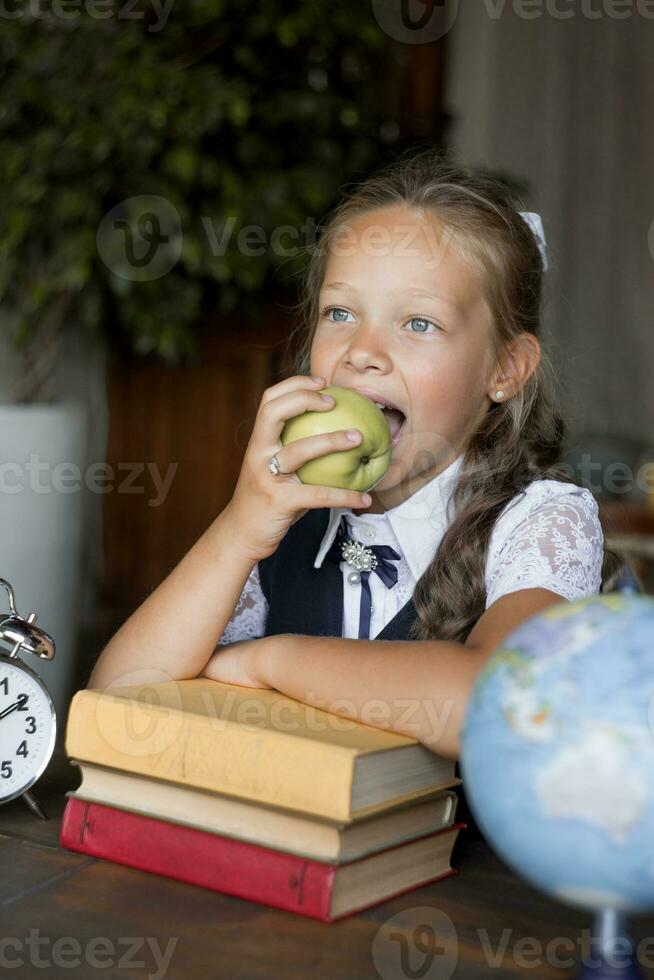 Primary school girl, in school uniform photo