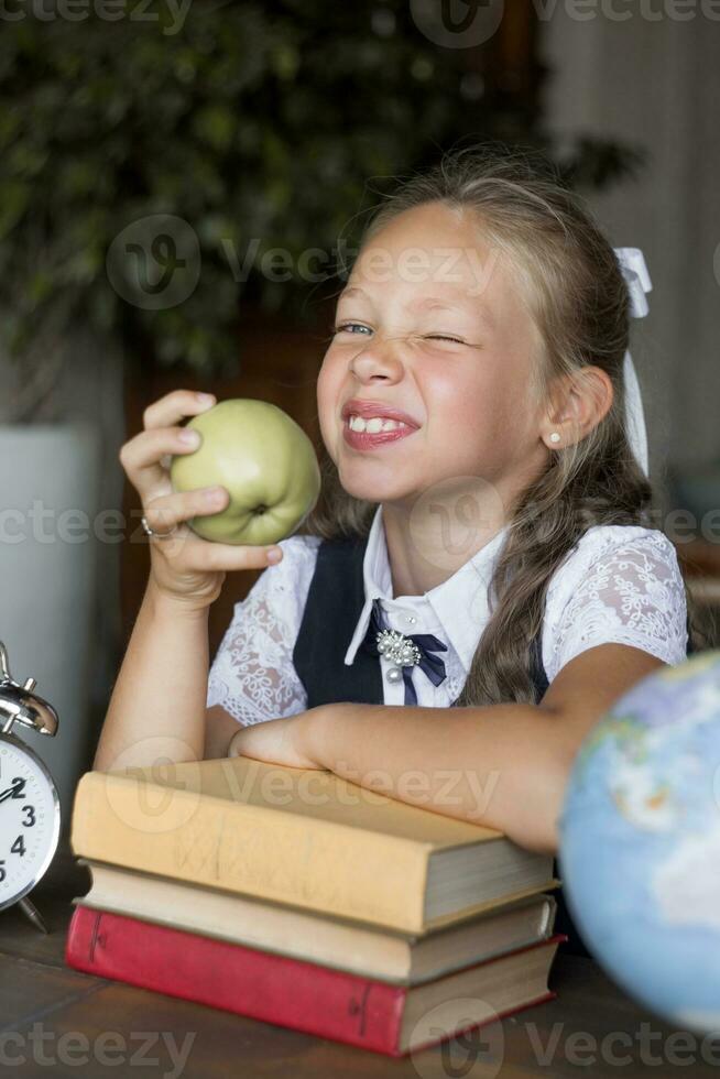 Primary school girl, in school uniform photo