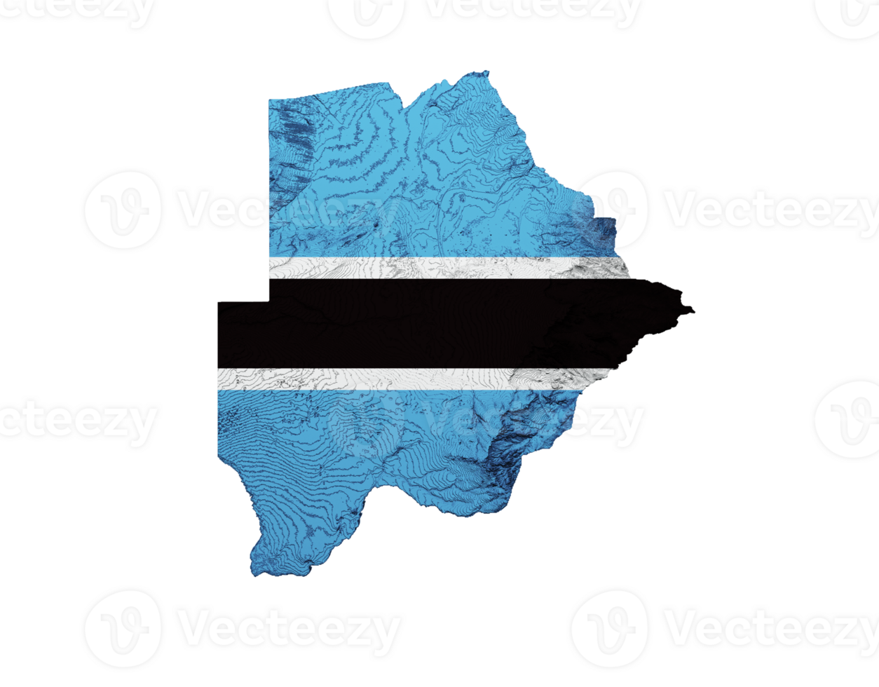 Botswana Map Botswana Flag Shaded relief Color Height map  3d illustration png
