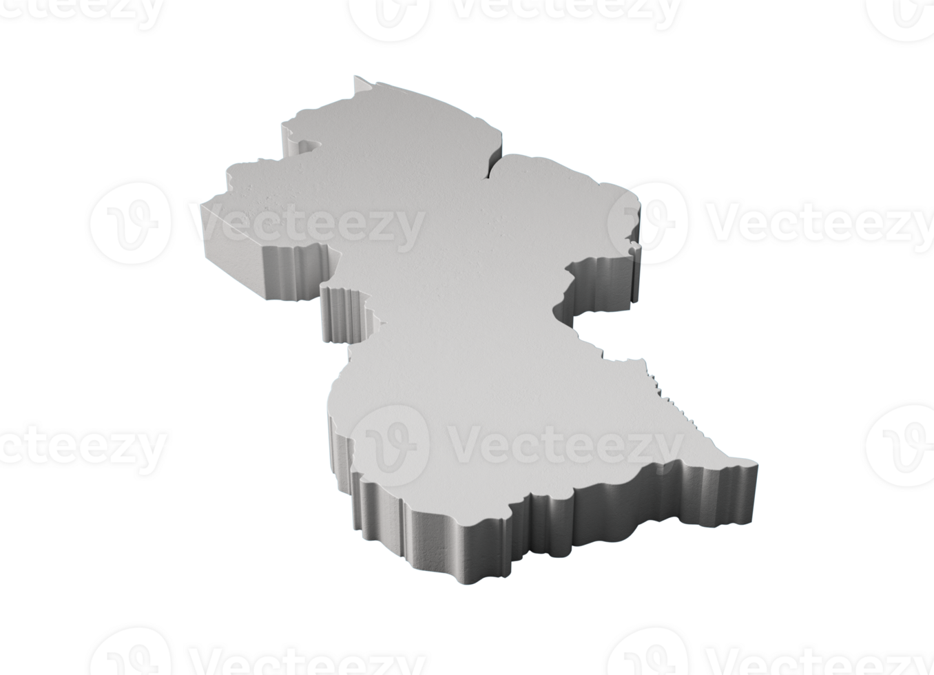 Guyana 3D map Geography Cartography and topology  3D illustration png