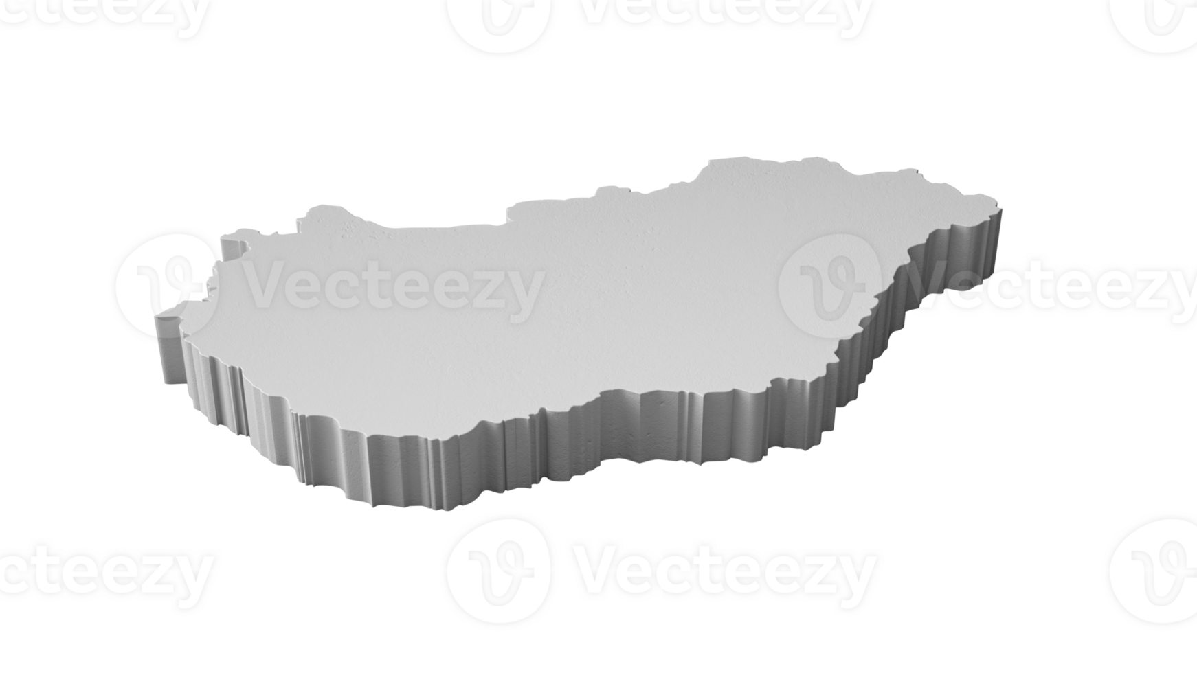 Hungary 3D map Geography Cartography and topology 3D illustration png