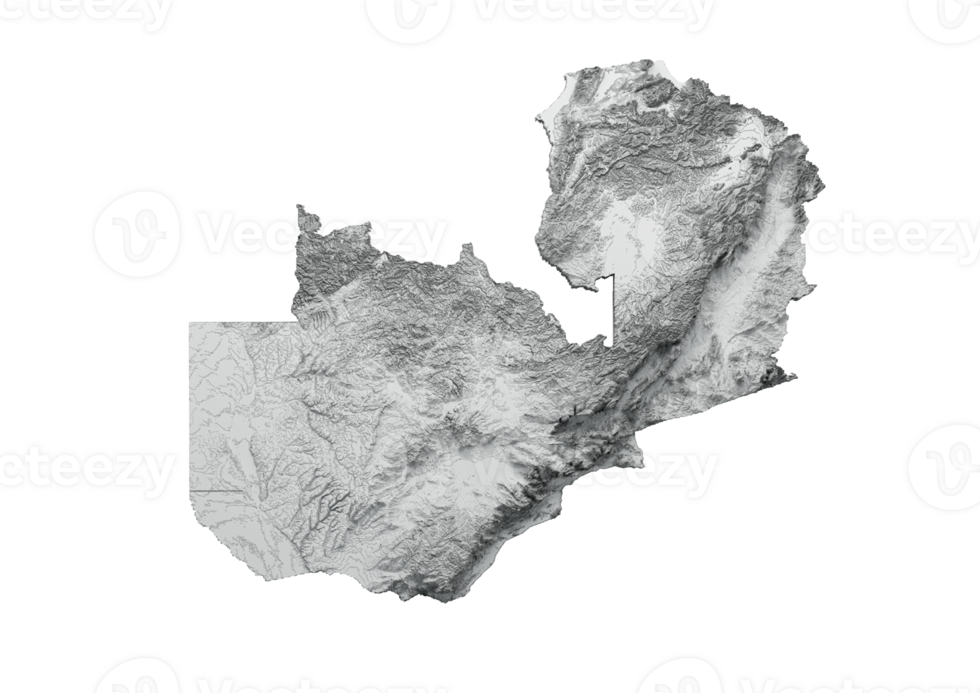 Zambia Map Zambia Flag Shaded relief Color Height map  3d illustration png