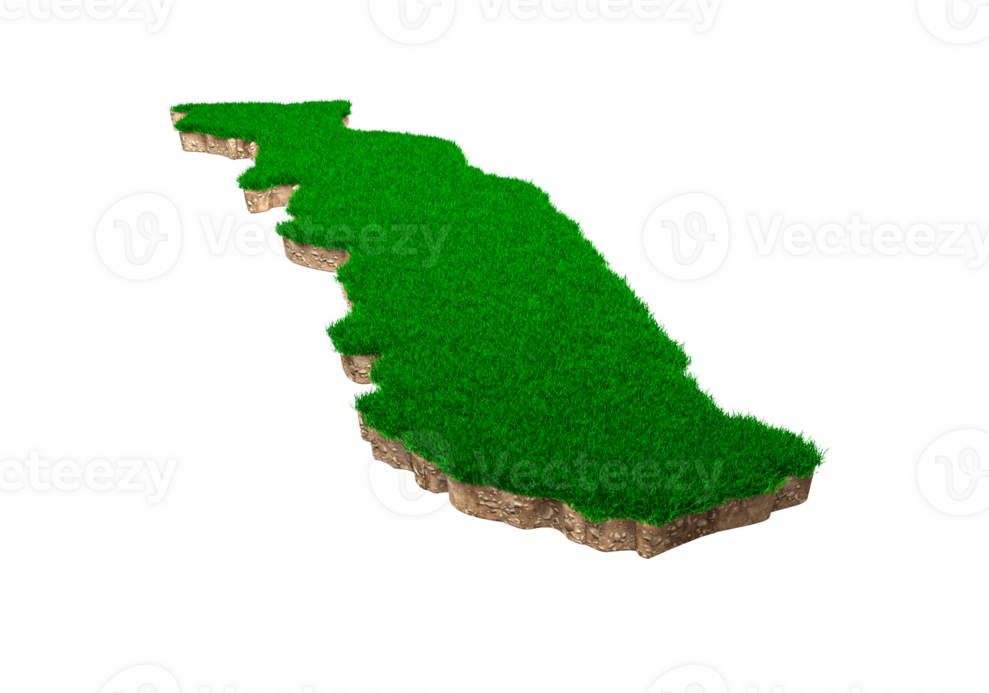 Togo Map soil land geology cross section with green grass and Rock ground texture 3d illustrationTogo Map soil land geology cross section with green grass and Rock ground texture 3d illustration png
