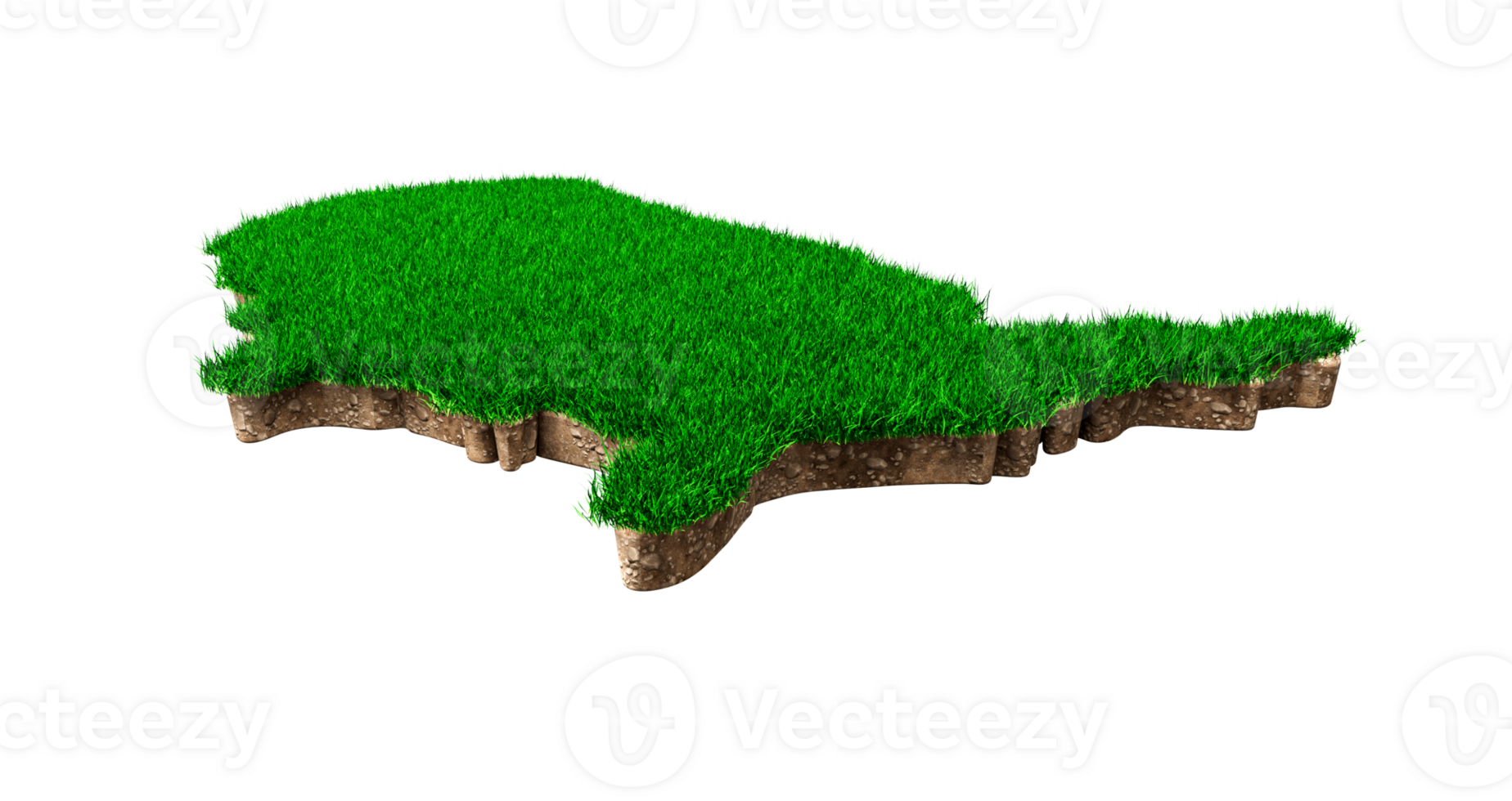 mapa de estados unidos de américa, mapa de estados unidos suelo tierra geología sección transversal con hierba verde y textura de suelo de roca ilustración 3d png