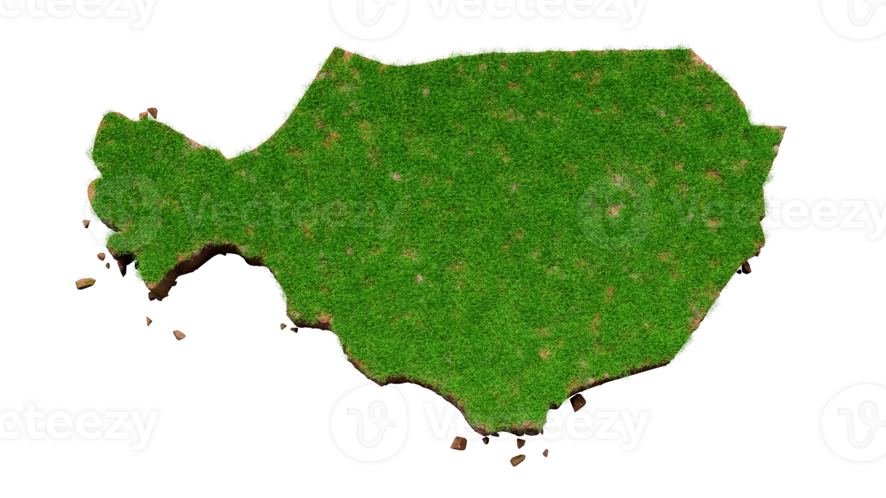 Niger Map Grass and ground texture 3d illustration png