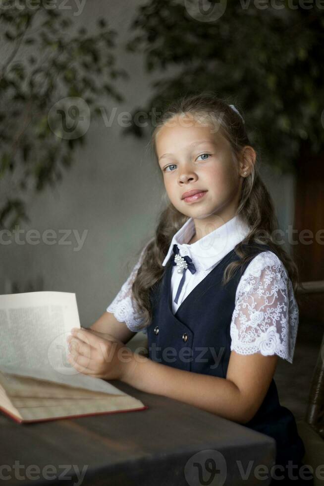 Primary school girl, in school uniform photo