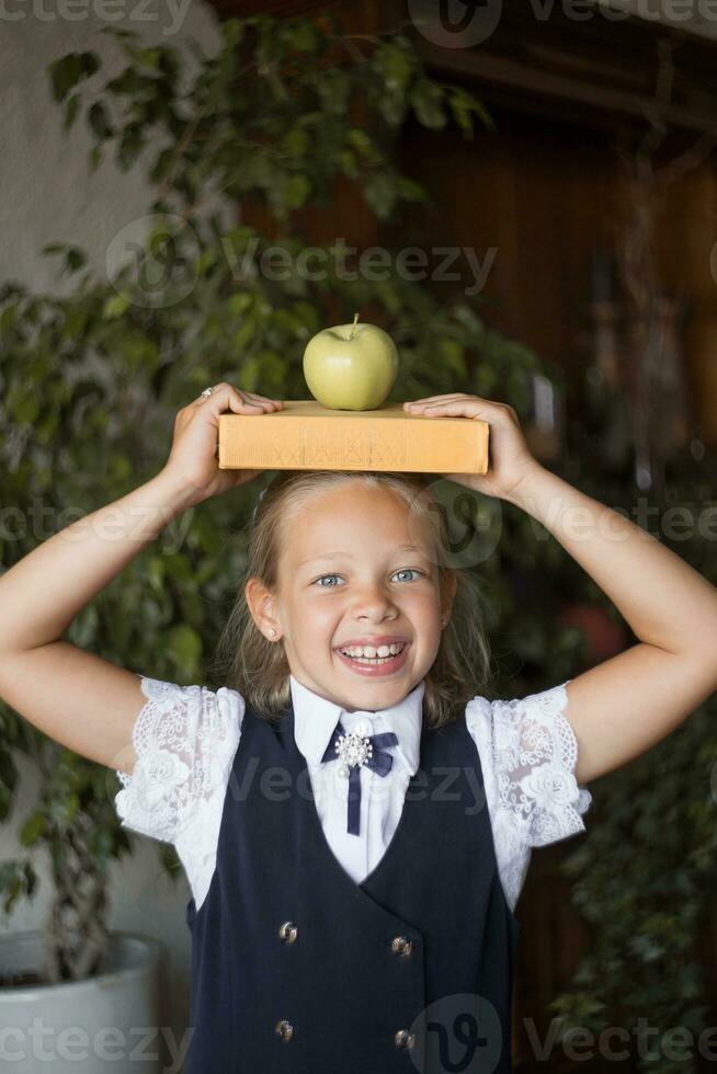 Primary school girl, in school uniform photo