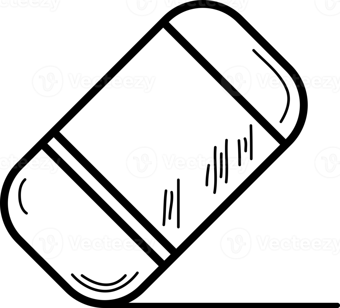 Eraser delete line drawing of pencil png