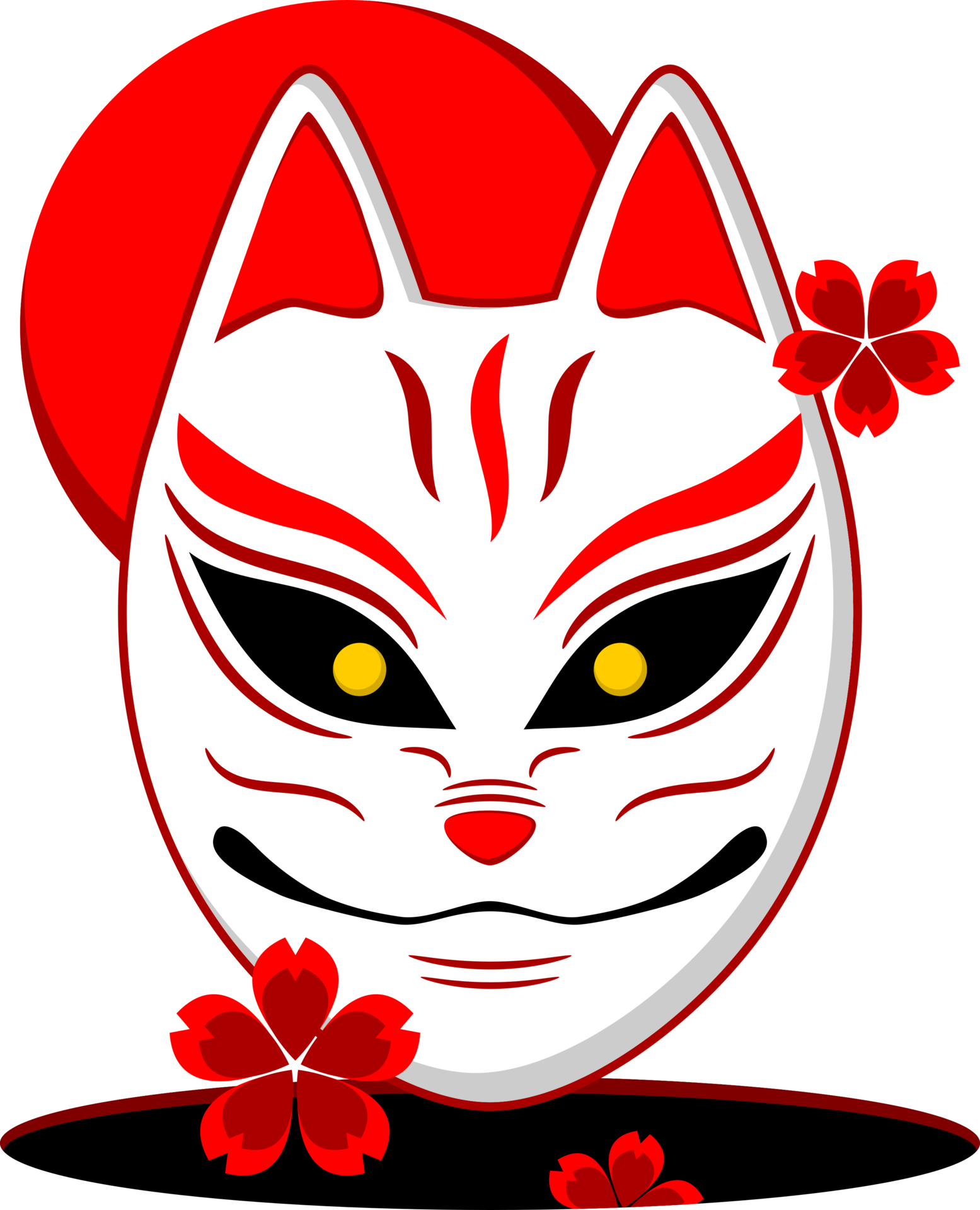 Red Kitsune Fox Mask