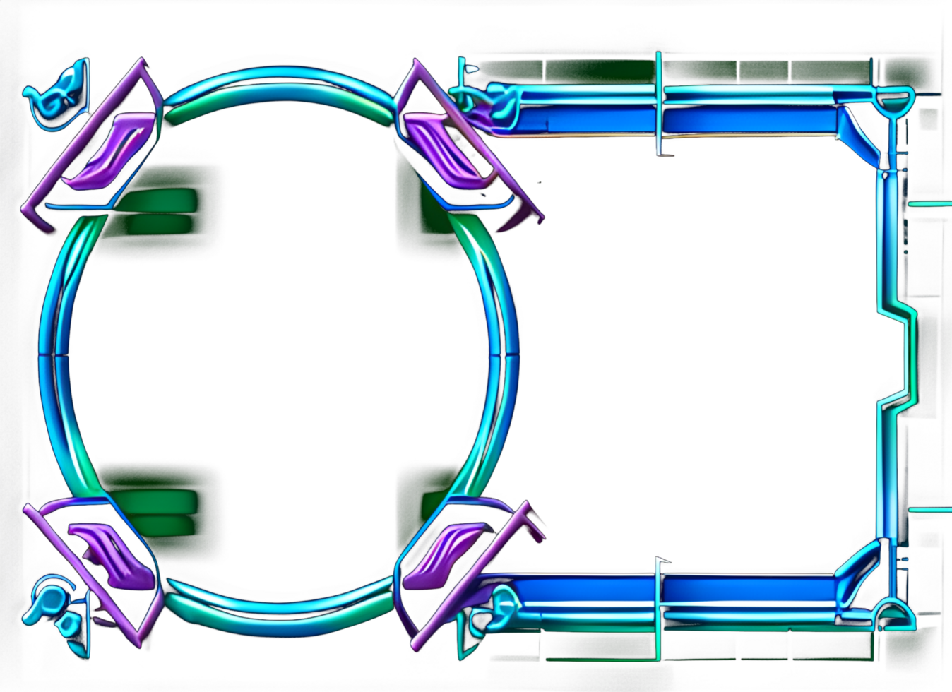 Futuristic Border Transparent Background Ai Generative png