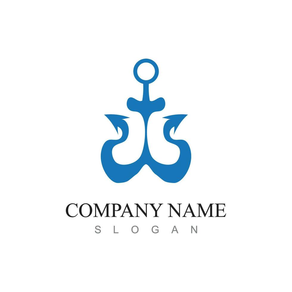 marina retro emblemas logo con ancla y soga, ancla logo - vector