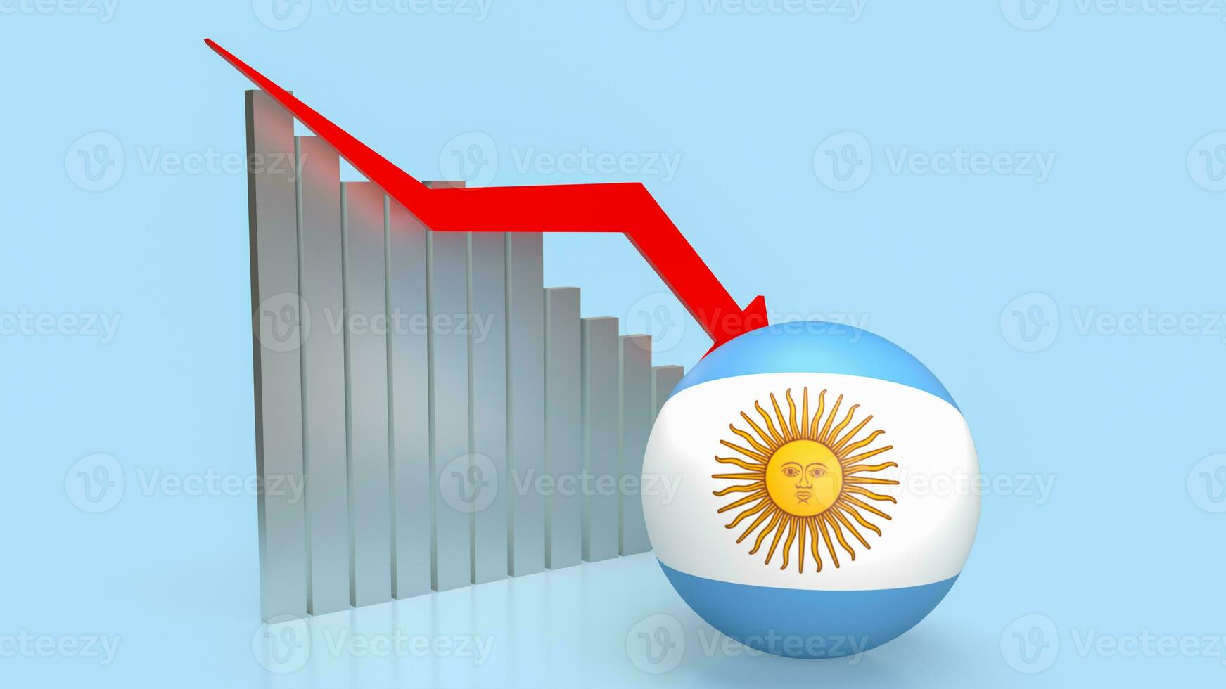 The Argentina's  and chart for Business concept 3d rendering photo