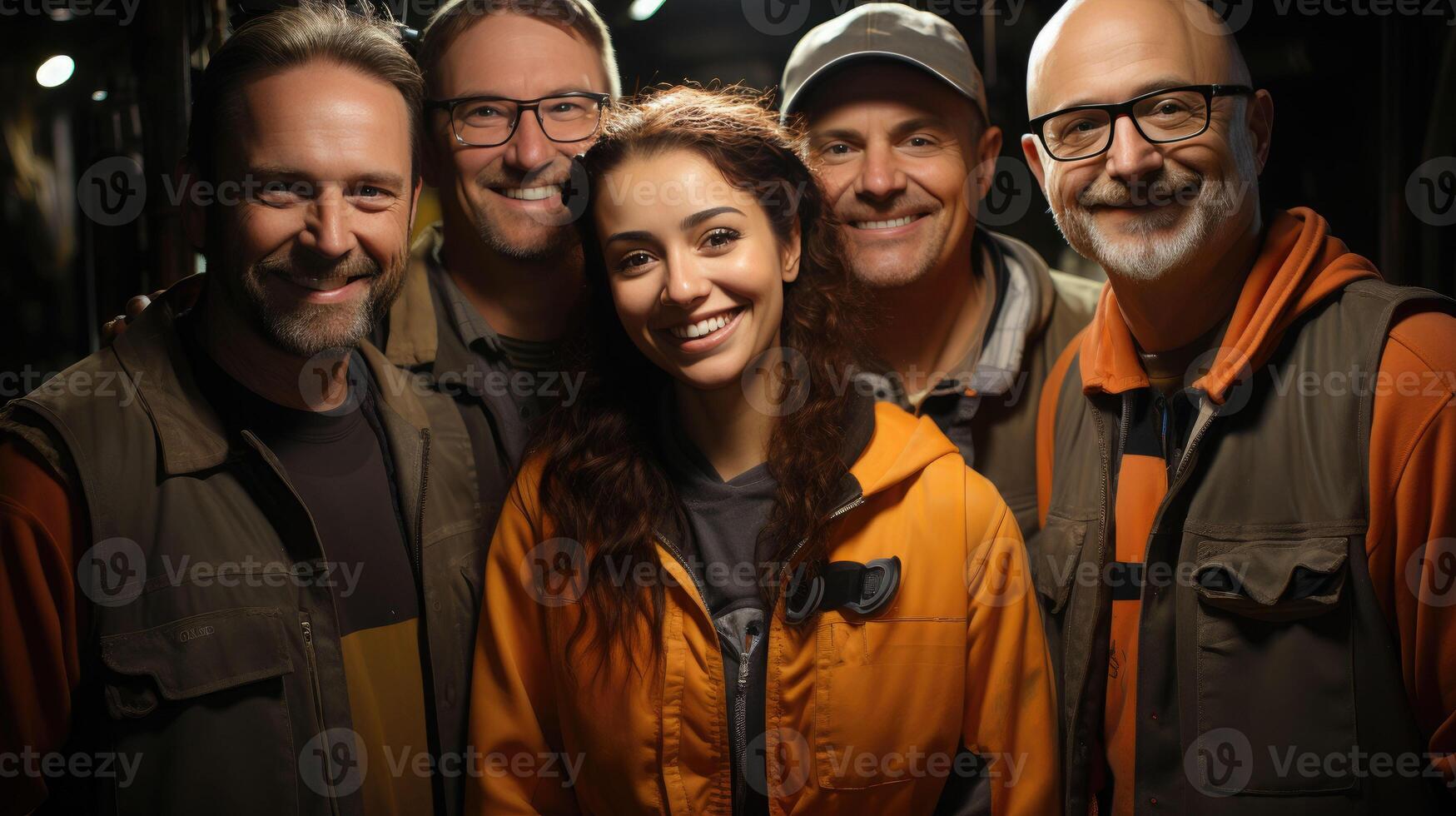 group of the people engineering team with photo
