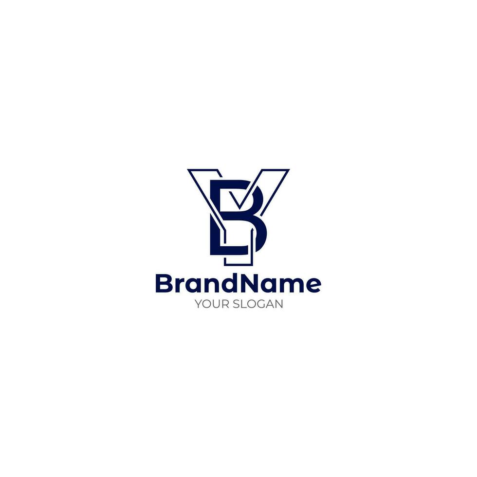 Blue YB Logo Design Vector