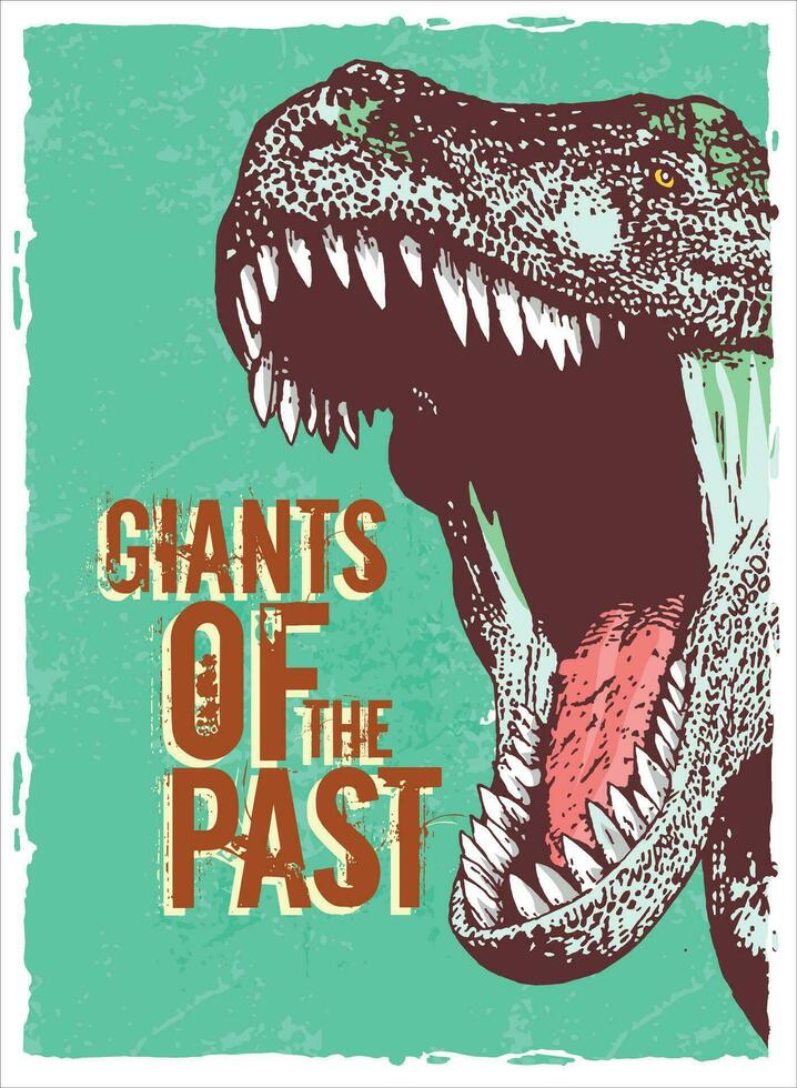 Vector, hand drawn illustration of Tyrannosaurus Rex head in bite position. Design for prints, decoration and etc. vector