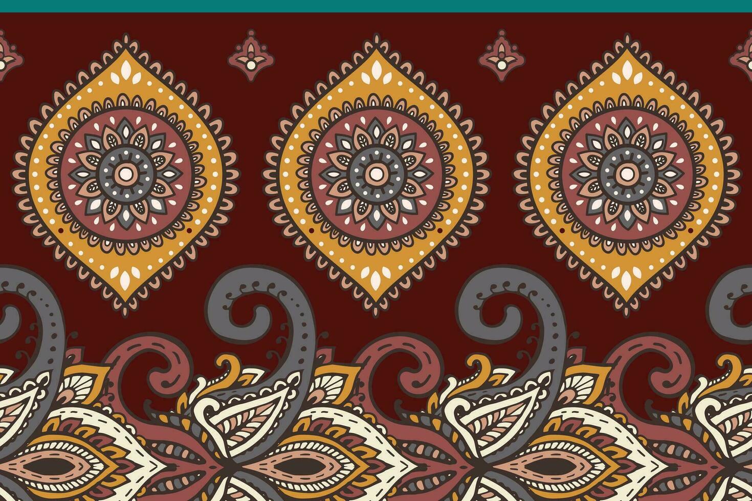 Pattern Design in Vector.Traditional Asian dress border design. vector
