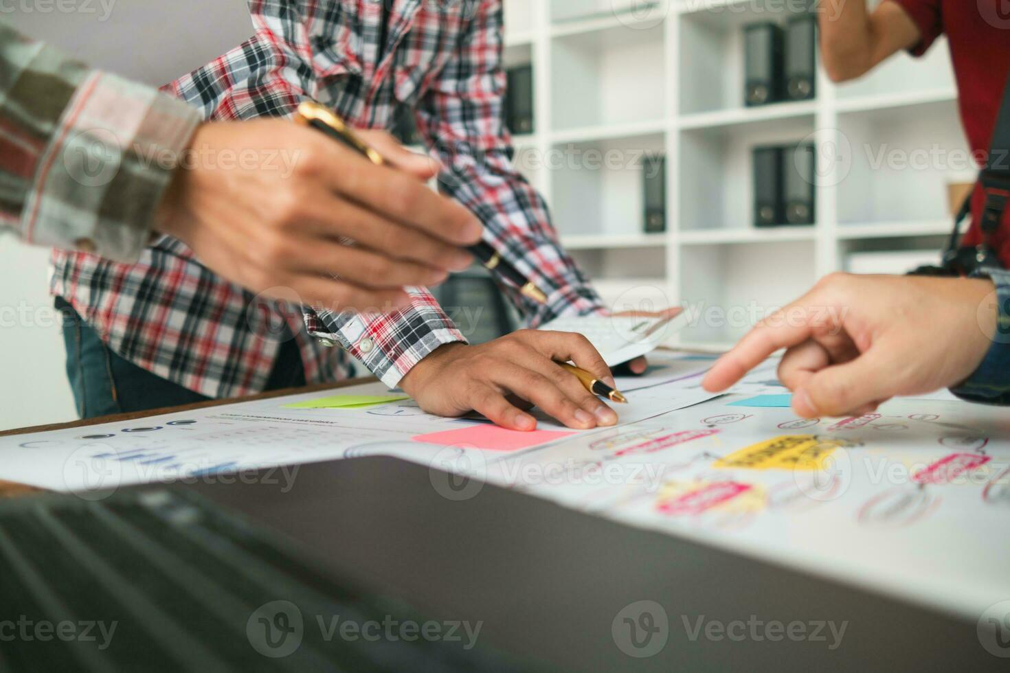 Businessmen team in conference room are introducing and consulting each other to make good business profits. concept of mentoring and consulting between investor to exchange knowledge. photo