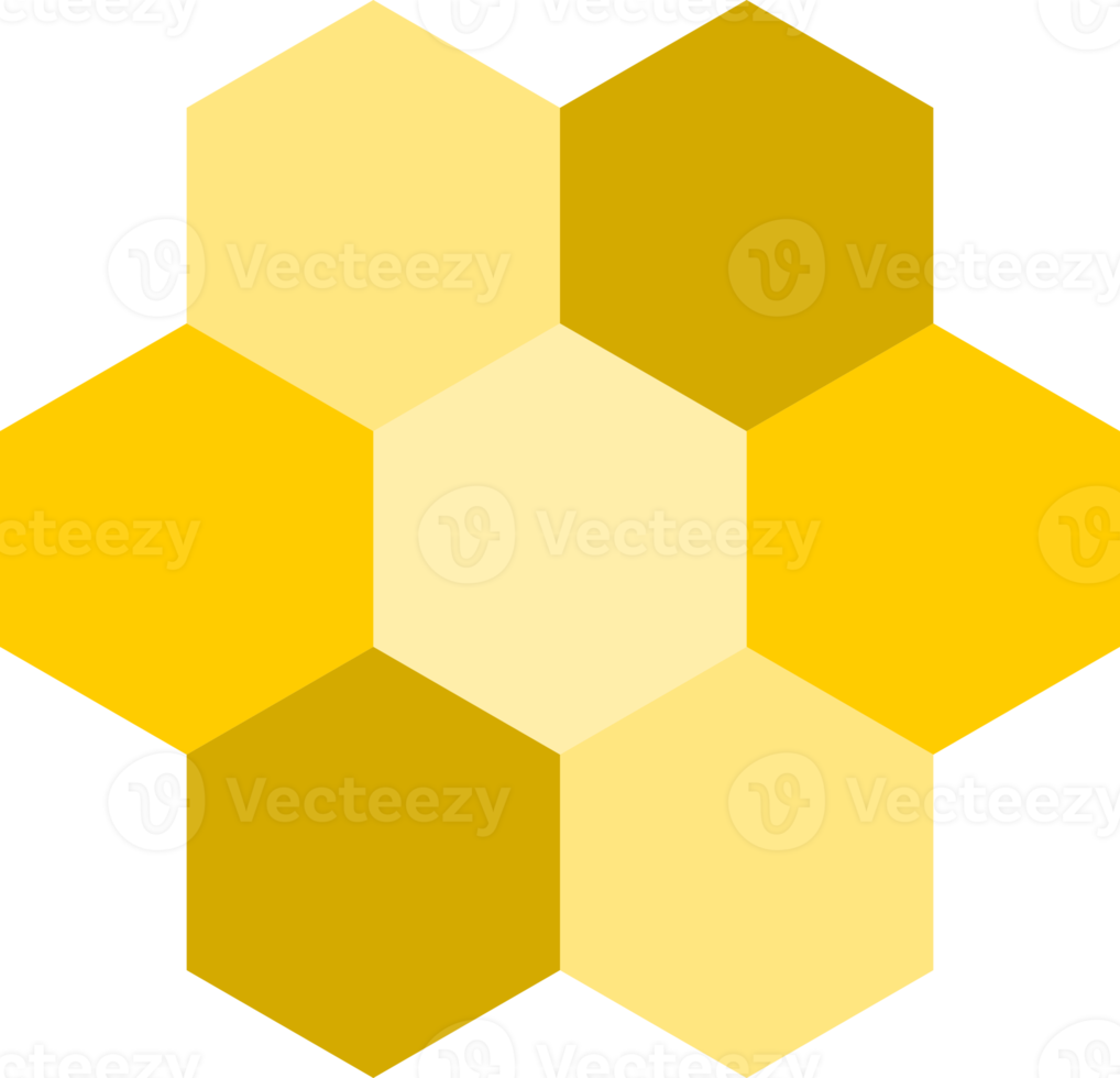 Cute yellow honeycomb sweet honey bee hexagon png