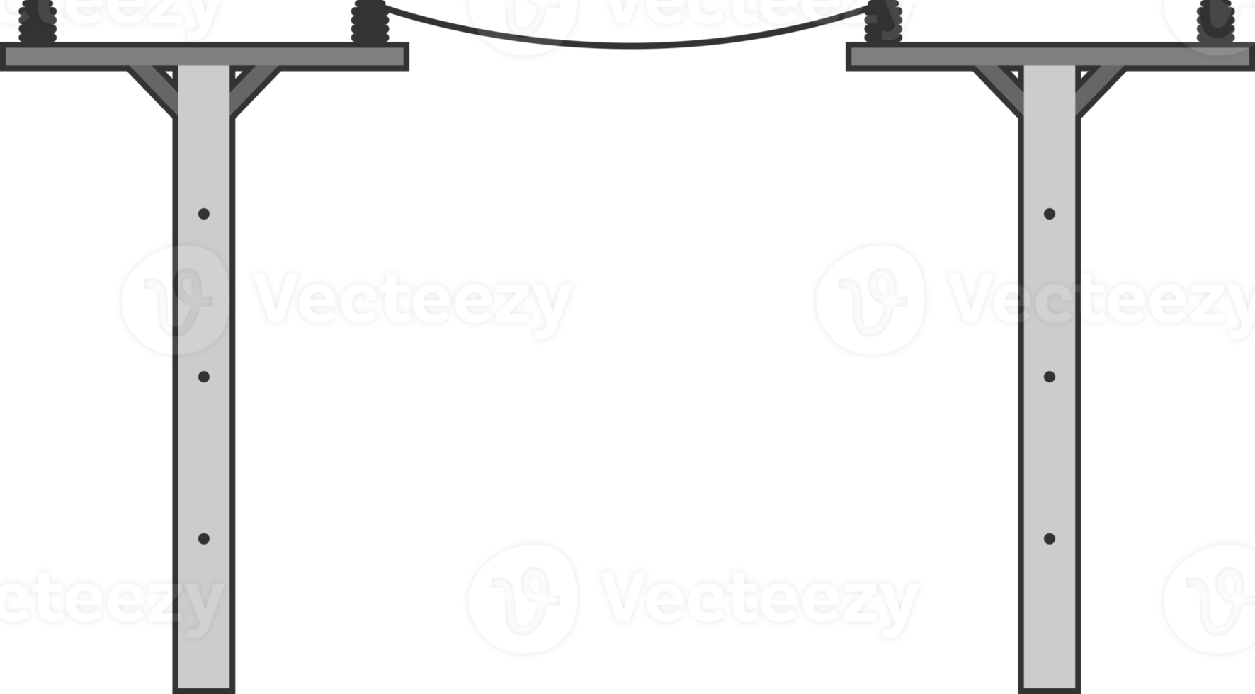 Cemant high voltage power electric pole transmit electricity png