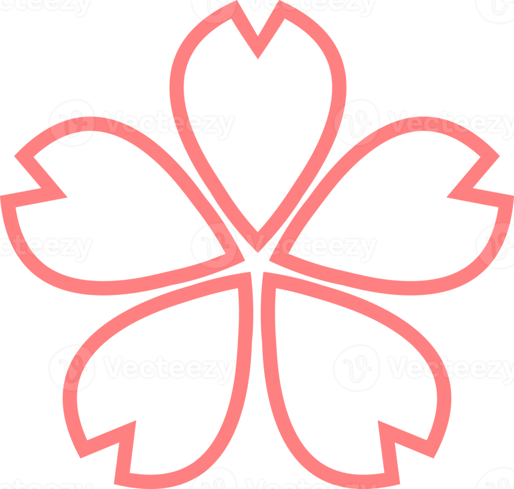 sakura flowers with petals japanese style png