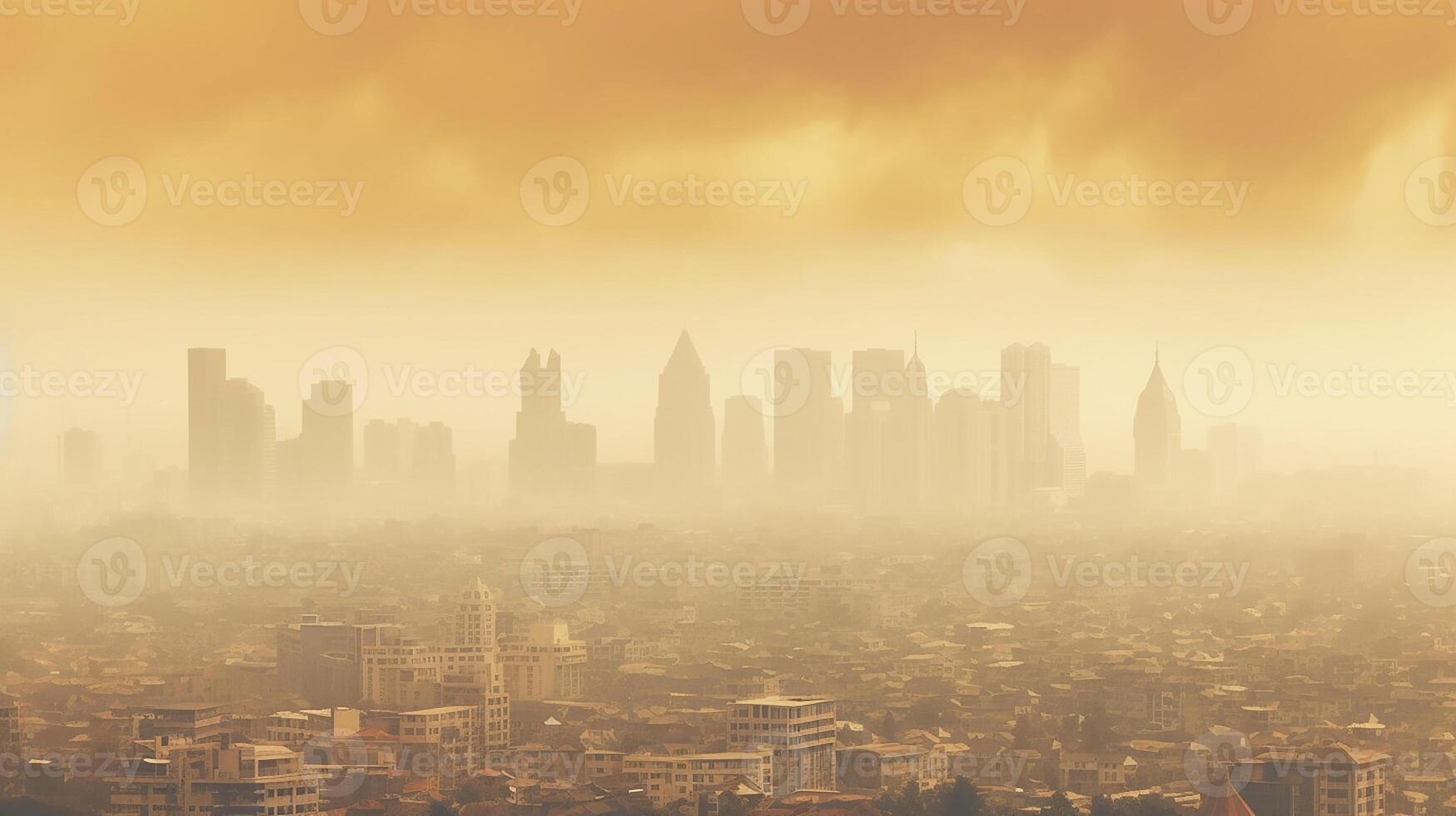 fuego cerca dentro el ciudad. fumar y oler contaminar generativo ai. foto