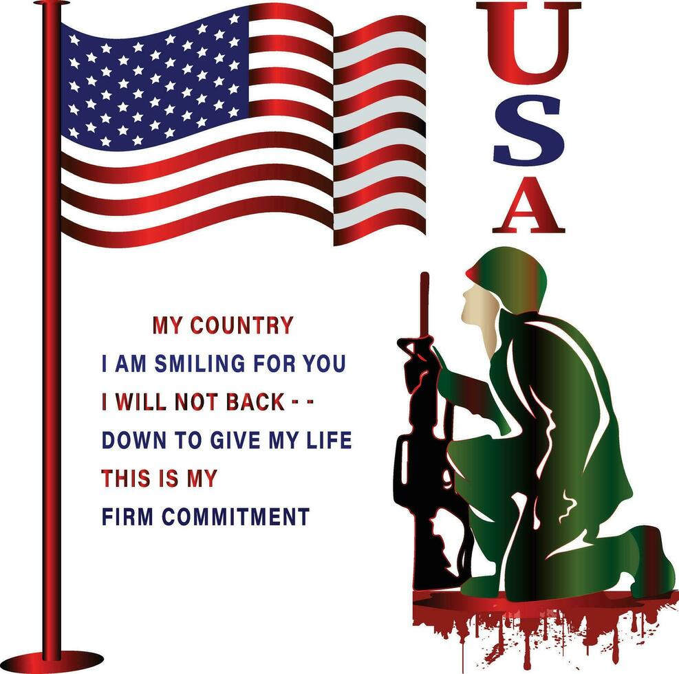 USA flack and solider freedom vector design and best quality t shirt design
