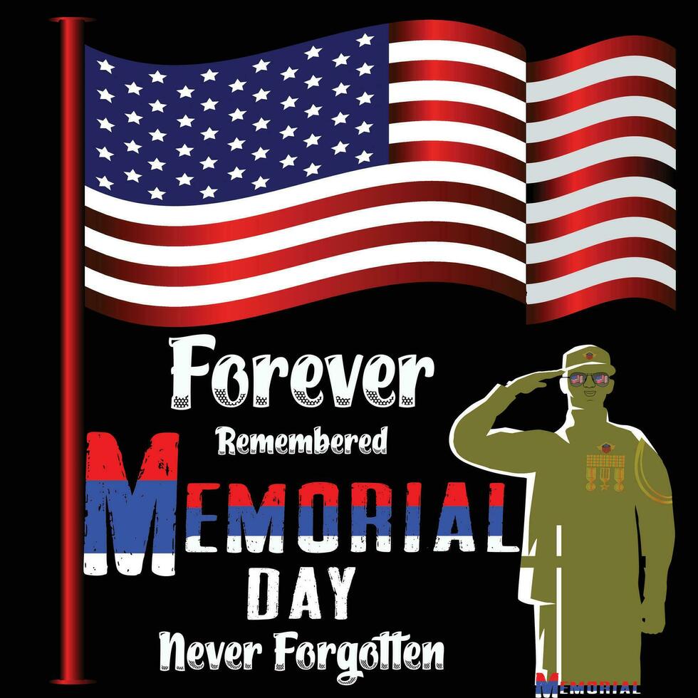 memorial day and USA flack and army vector hi quality best t shirt printing design