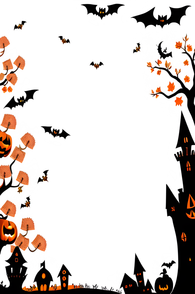 Halloween frontière Cadre ai génératif png