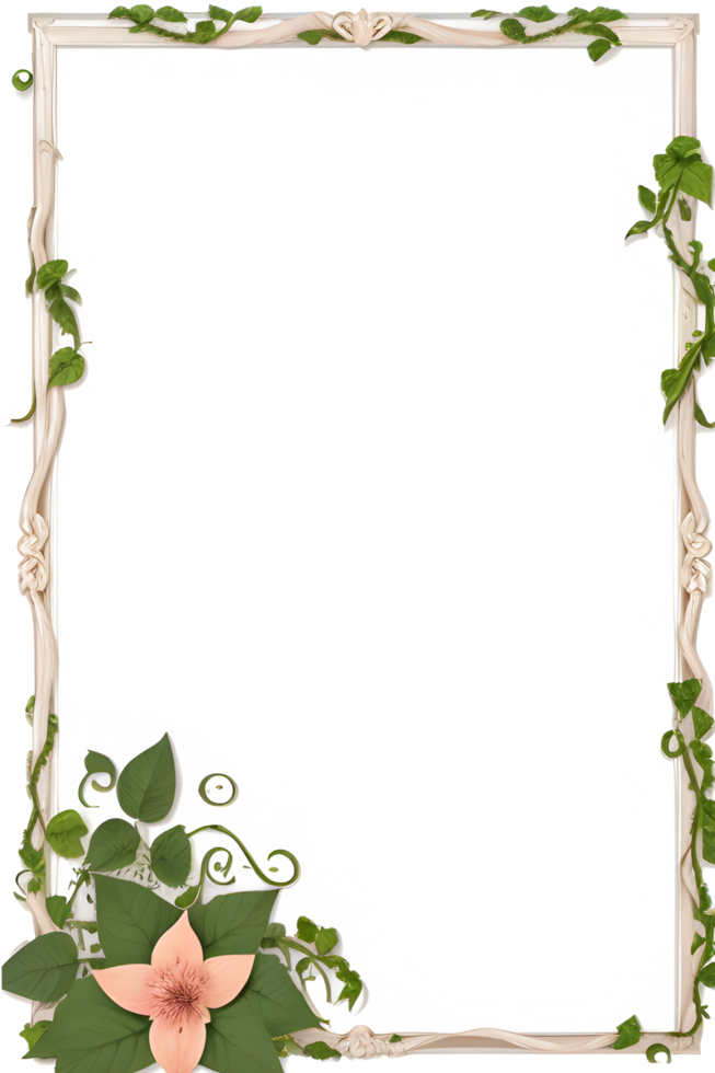 Vines Border Frame Ai Generative png