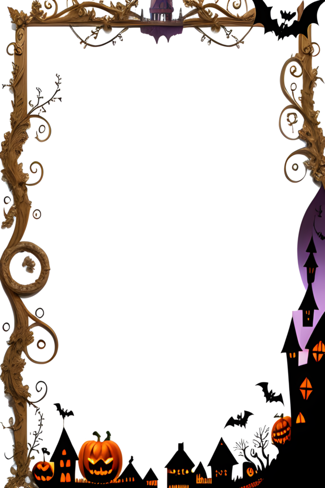 Halloween Border Frame Ai Generative png