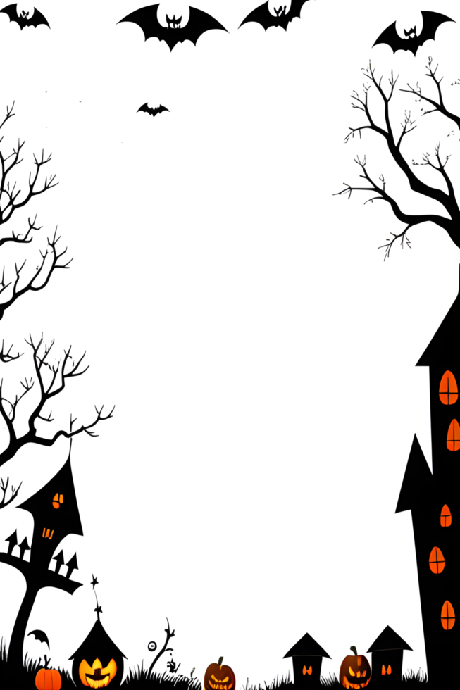 Halloween Border Frame Ai Generative png