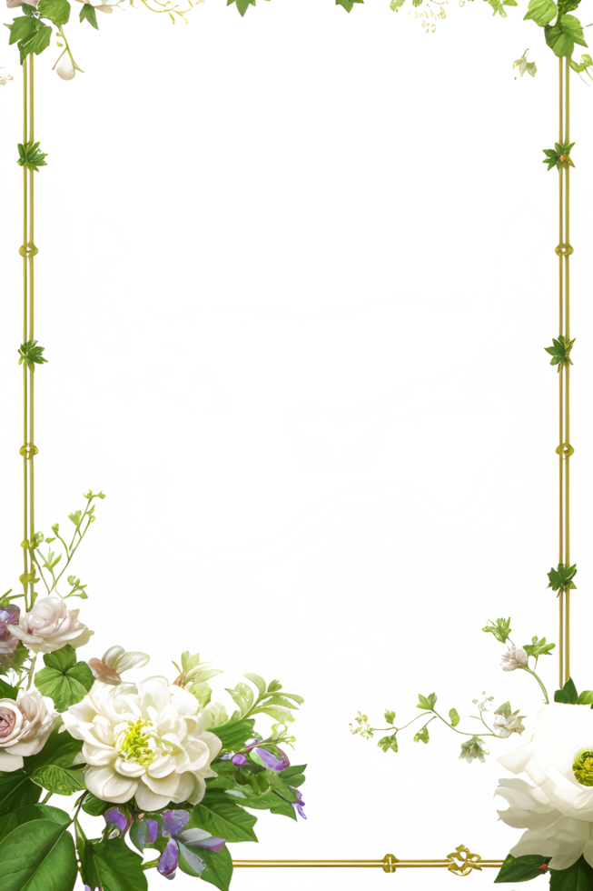 Vines Border Frame Ai Generative png