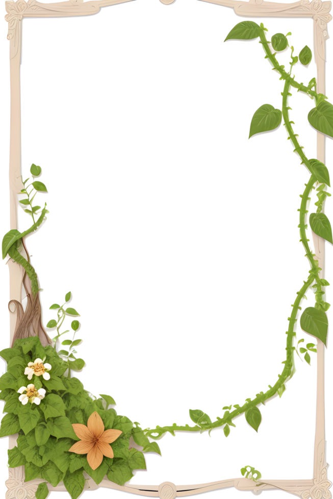 Vines Border Frame Ai Generative png