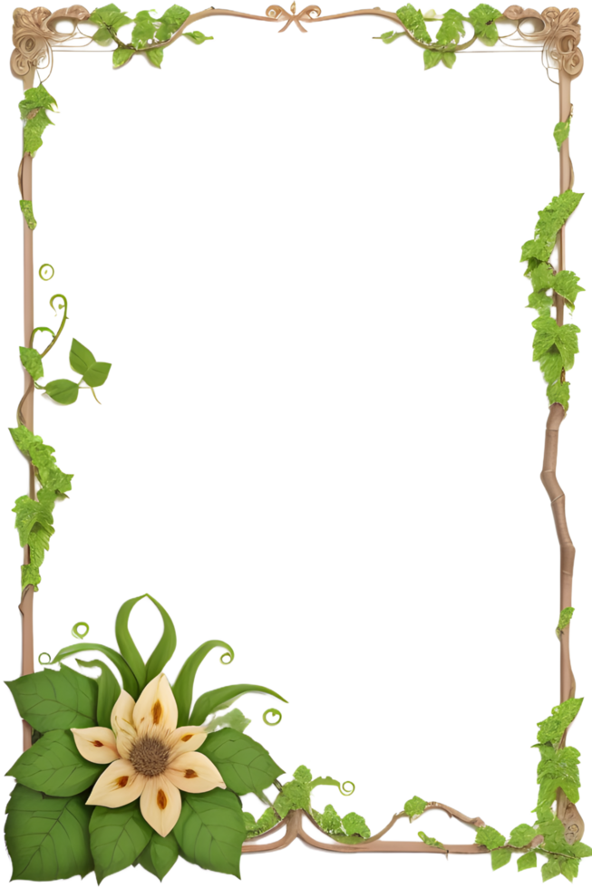 Vines Border Frame Ai Generative png