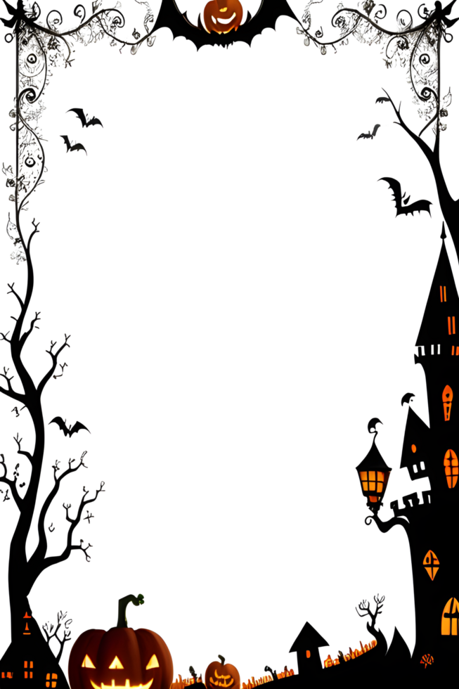 Halloween Border Frame Ai Generative png