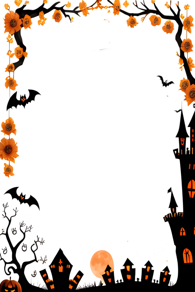 Halloween Border Frame Ai Generative png