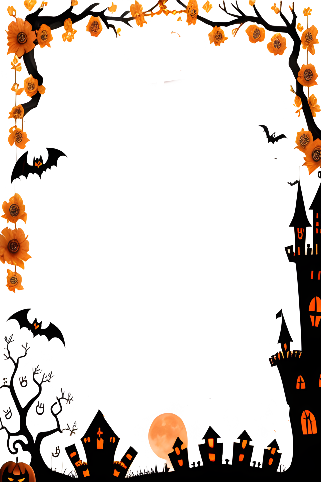 Spooky Border Halloween Border Frame Ai Generative Free Png
