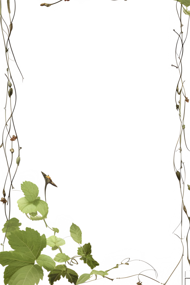 Vines Border Frame Ai Generative png