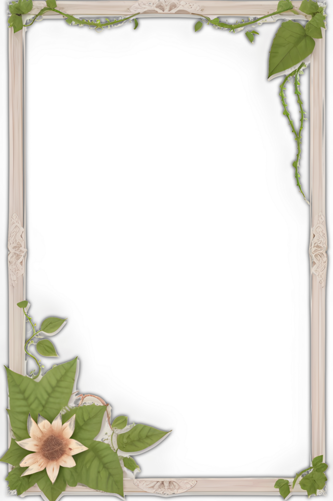 Vines Border Frame Ai Generative png