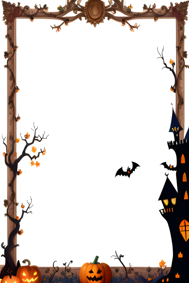 halloween gräns ram ai generativ png