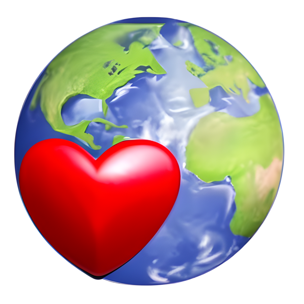 love earth, heart day ai generative png