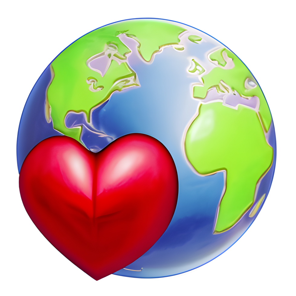 love earth, heart day ai generative png